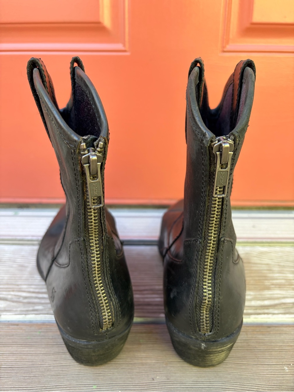 Black Leather Western Ankle Boots. Born - Picture 2 of 7